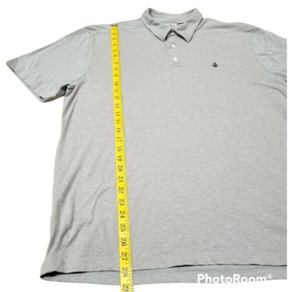 Men's Volcom Short Sleeve Polo Shirt Size X-Large in Gray collared button shirt - Picture 4 of 8